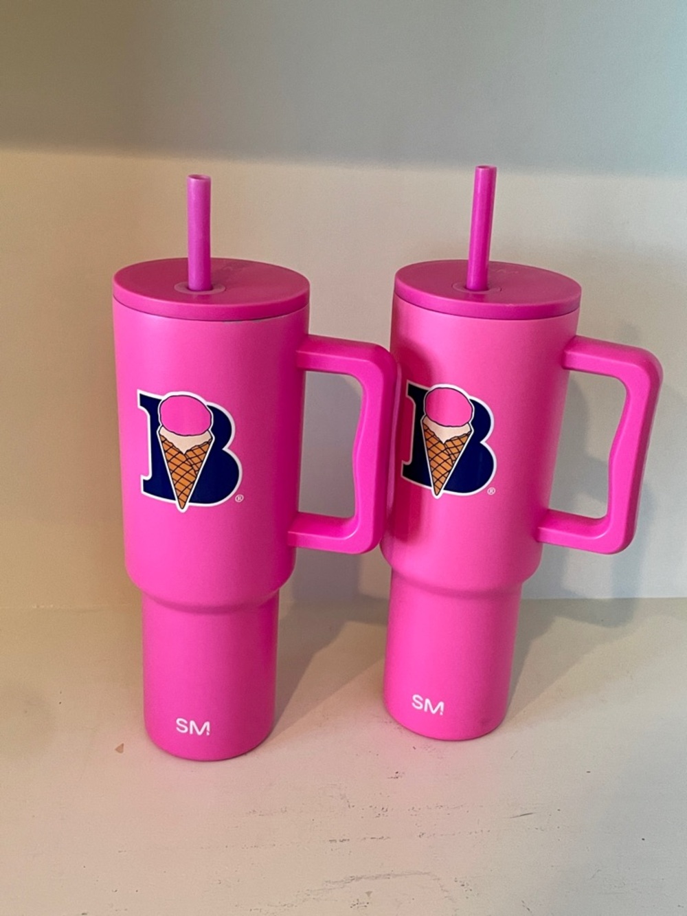 Braums Simple Modern Tumbler Pair Set of 2 Hot Pink 40oz